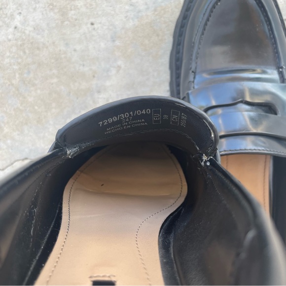 Zara Trafaluc Woman’s Black Chunky Lug Sole Penny Loafers size 39 - Picture 8 of 8